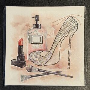👠✨ Glam Beauty Canvas Wall Art – Approx. 8” x 8” ✨💄